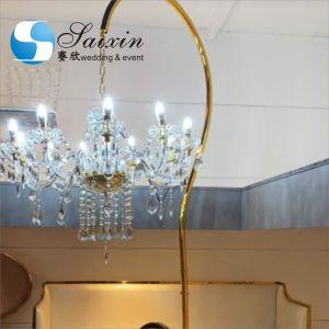 Floor Metal And Crystal Candelabra 9 Arm 6 Arm 3M Led Crystal Chandeliers