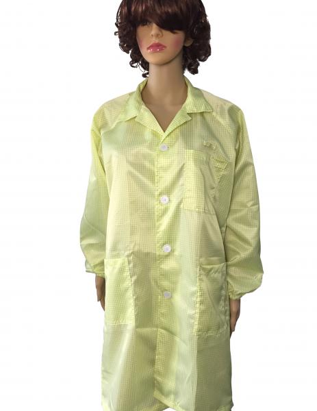 Quality Economic ESD Safe Clothing Anti Static Lab Coat Lightweight For ESD Protected Areas wholesale