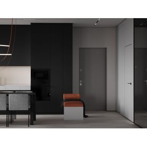 Customized Matte Black Kitchen Cabinets With Island Table Bespoke Kitchen System