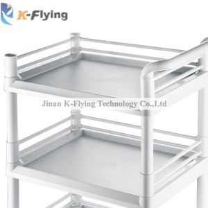 Three Layer Hospital Instrument Trolley Diagonal Brake