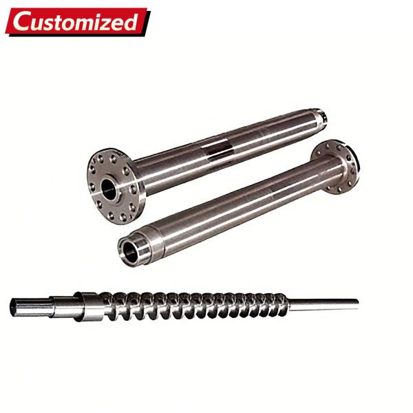 Quality Customized Bimetal Twin Screw and Barrel for Injection Molding Machine LDPE and PVC Material Extruder with Conical Design wholesale
