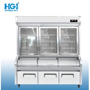 Commercial Refrigerator Vertical Beverage Hotpot Showcase Hcd-2000t