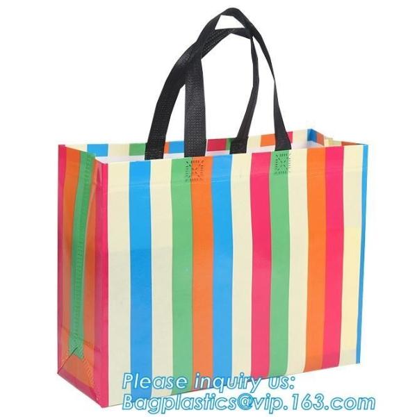 Eco friendly custom slogan laminated pp non woven bag with private logo, Home
