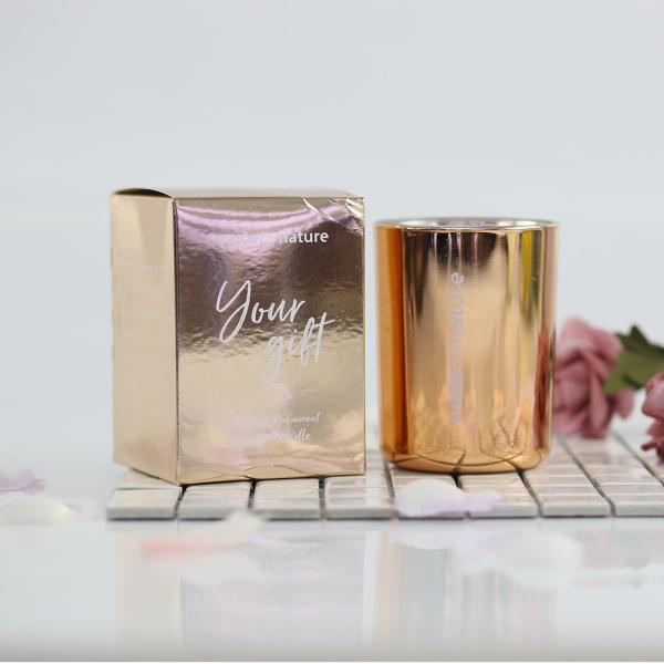 Quality Rose Gold Electroplating Jar Home Scented Candles With Attractive Box wholesale
