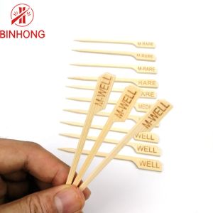Cheap Flat Surface Pointed Tips 8cm BBQ Bamboo Sticks for sale