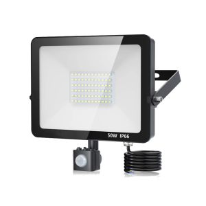 Outdoor 4500K PIR LED Flood Light 5000 Lumens IP66 Weatherproof