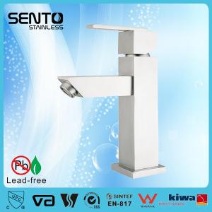 Cheap Stainless steel deck mount single hole basin faucet for sale