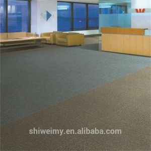 Ribbed surface double colors striped level loop PP carpet tiles