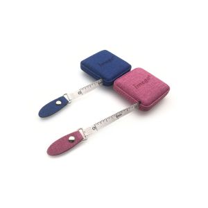 PU ABS Retractable Tape Measure Fabric Texture Debossing Souvenir Gift