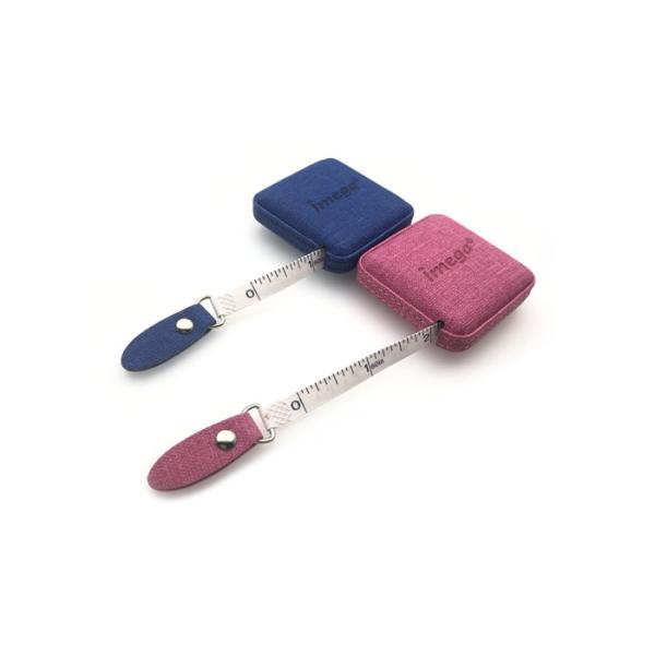 Quality PU ABS Retractable Tape Measure Fabric Texture Debossing Souvenir Gift wholesale