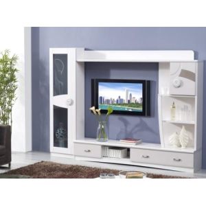 Melamine Covered Solid Wood TV Stands For Flat Screens Low Formaldehyde Emission