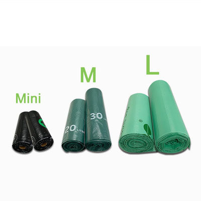 Quality Wastebasket Liners Biodegradable Plastic Bags With Handles For Home And Office Flexo Printing Surface Handling wholesale