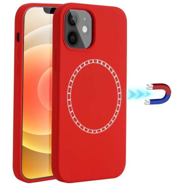 Quality Magnetic Circle Soft Magnetic Phone Case For IPhone 12 Pro Max 12 Mini Liquid Silicone Built-In Magnetic Coil Soft Cover wholesale