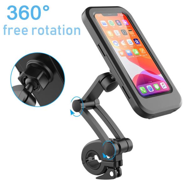 360 Rotation Waterproof Bike Phone Holder Case Handlebar Mobile Phone Stand Holder