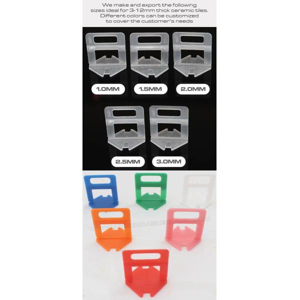 Plastic Tile Leveling System White Tile Leveling Spacer Clip 1.5mm (1/16") with Plier & Wedge, 500 pcs/bag, fit for 3-12mm Thick Tiles