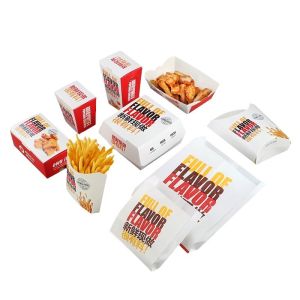 Cheap Biodegradable Burger Hamburger French Fries Boxes Package Customized Shape for sale