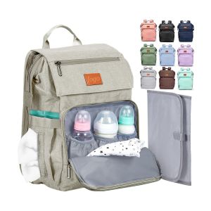 China Custom Baby Diaper Bag with Changing Pad Large Travel Bags Newborn Baby Essentials Pack Momy Backpack Casual Womens Backpack on sale
