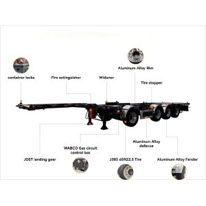 3 Axles High Quality Heavy Load Capacity Trailer Skeleton Parts Container