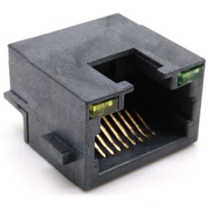 Cheap 8p8c rj 45 connector boardcut type jack modular right angel through hole unshielded dip type with led for sale