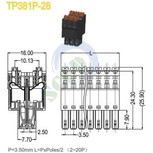 Compact Plug In Terminal Block with 5A Current and φ1.2mm Pcb Hole Diameter