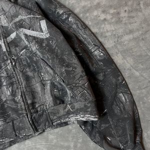 Full All Over Printing Hoodie No Strings Oversized Mens Raw Hem Hoodie