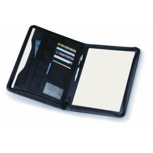 A4 Zippered Leather Business Portfolio Multifunctional Waterproof With Power