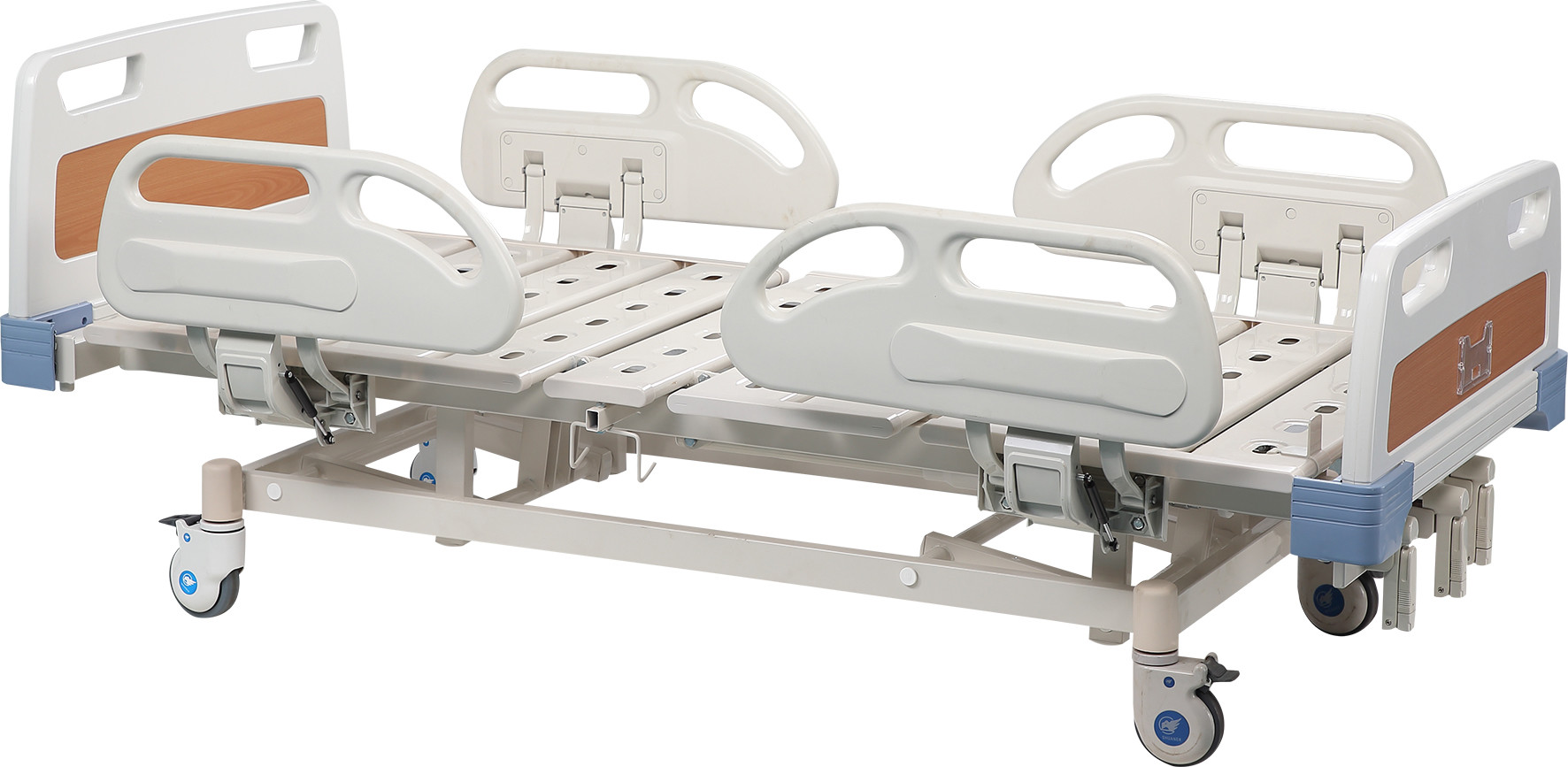 Quality Rehabilitation Powder Coated Basic Hospital Bed , PP Handrails Fold Up Hospital Bed wholesale