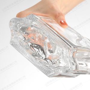 Beverage Heavy Base Glass Bottle With Wood Cork For Vodka Gin Coffee Sauce Juice