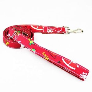Christmas Style Dog Collars And Leashes Soft Comfortable With Exquisite Fastener