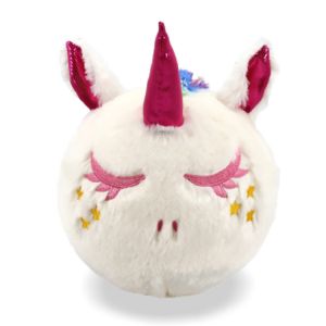 Unisex Soft Rainbow Inflatable Unicorn Ball 10" Plush Toy with Pump and PVC