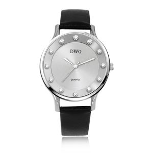 China PVD Plated Leather Strap Quartz Watch 3ATM Minimalist Mens Wrist Watch on sale
