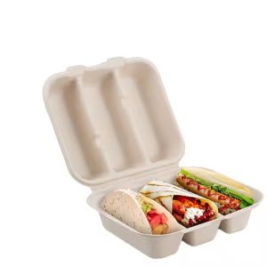 Cheap Customized Color Disposable Lunch Containers and Clam Shell Burger Boxes Recyclable Biodegradable Food Packaging for Takeout for sale