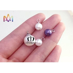 SS304 Round Shank Pearl Buttons Dangle Beads Pendant
