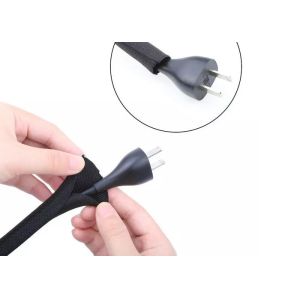 Split Polyester Pet Expandable Braided Sleeving Custom Hook And Loop Closure