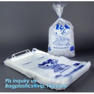 disposable plastic LDPE ice cube freezer bag with wicket, Ice Cube Plastic Bag