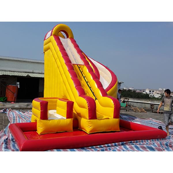Outdoor Kids Inflatable Water Slide With Pool / PVC Tarpaulin Water Park Games