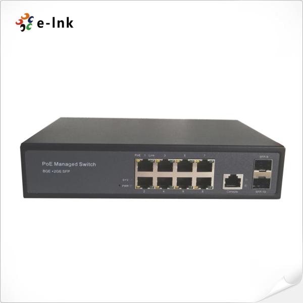 Quality Managed 8 Port Gigabit + 2 Port SFP Auto-sensing IEEE 802.3af/at POE/POE+ and 24V passive POE Switch wholesale