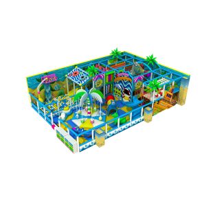Commercial Wooden Soft Indoor Playground PVC Outermost With Galvanized Pipe