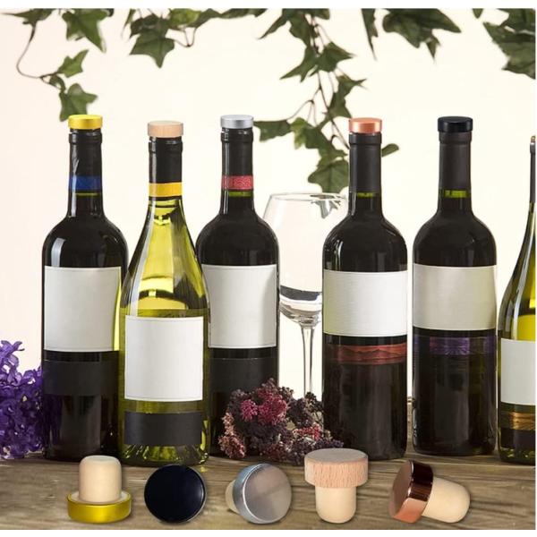 Aluminium-Plastic Customied T Shape Wine Corks Wooden Bar Top Cap Wine Bottle Stoppers