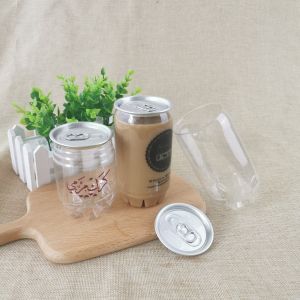 250ml Clear Easy Open End 90mm PET Plastic Beverage Cans