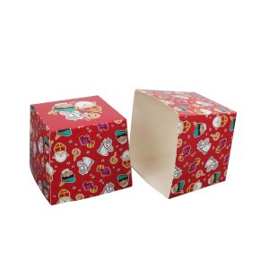 China Christmas Pattern Paper Baking Containers Paper Baking Trays odourless green ink on sale