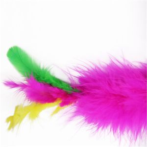 Colorful Rabbit Hair Cat Feather Teaser Wand Toy Size Customized ODM / OEM