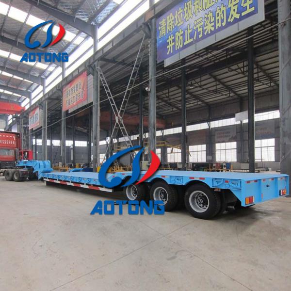 Mechanical/Hydraulic Ladder Tri-axles 80 tons Utility Lowbed Semi Trailer with