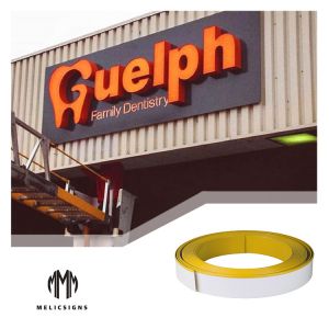 Cheap Yellow Color Painting Aluminum Trim Cap One Side Edge Channel Letter Trim Cap For Acrylic Letter for sale