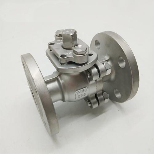 Stainless Steel DIN RF Flanged Ball Valve 2 Piece With Handle Operation