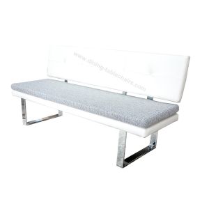 PVC Uphostered Living Room Sofa Bench Set With Removeable Fabric Cushion
