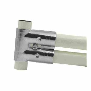 China HJ-14 Chroming Plating Round Metal Pipe Joints/connectors/tube Connector 3 Way for Lean Pipe System Assembly Line on sale