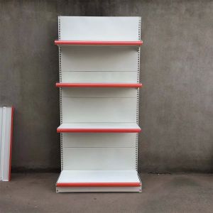 Factory Custom Size milk white single double side grocery store rack retail