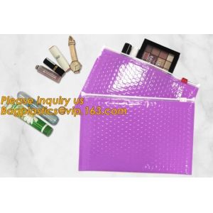 Holographic Factory Shiny gold Cosmetic bag Zipper Bubble Bag zip-lock Slider