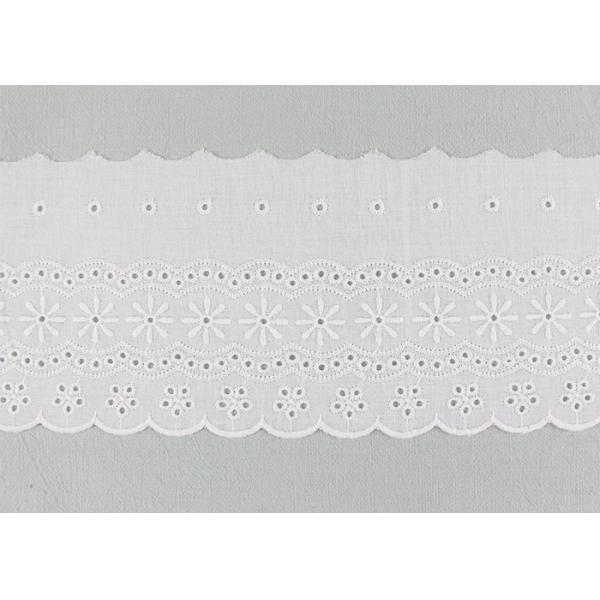 Embroidered Flower Eyelet Cotton Lace Trim With Azo Free Organic 13cm Width
